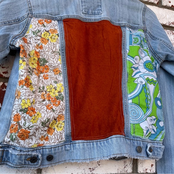 Reworked | Retro 70s Vibe Button Down Patchwork Demin Jacket - Picture 9 of 10